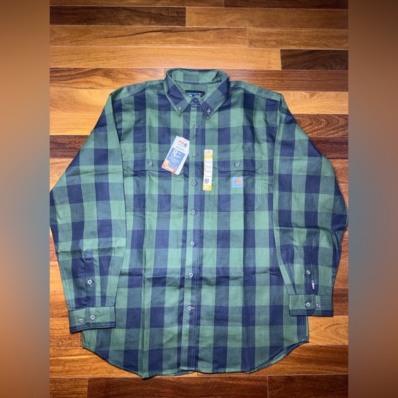 Carhartt Force FR Flame Resistant Work Shirt, NWT - Men's - 104507, Basil - Picture 1 of 5